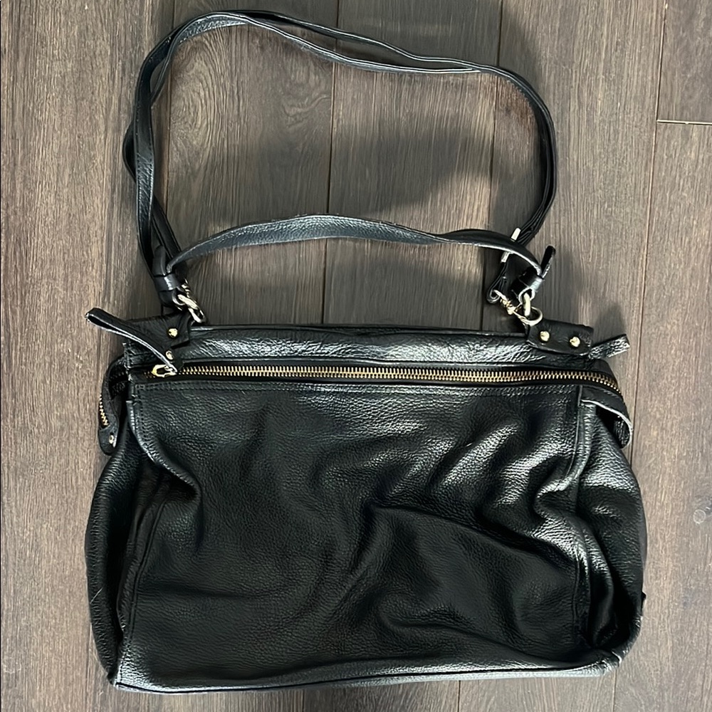 Nicoli Made in Italy leather shoulder bag, removable strap and 3 compartments